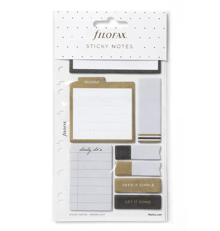 Filofax Moonlight sticky notes A5 to-do noir or
