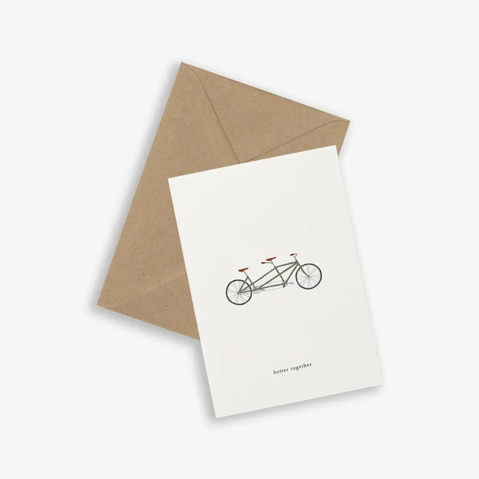 Kartotek Tandem carte de vœux better together avec enveloppe