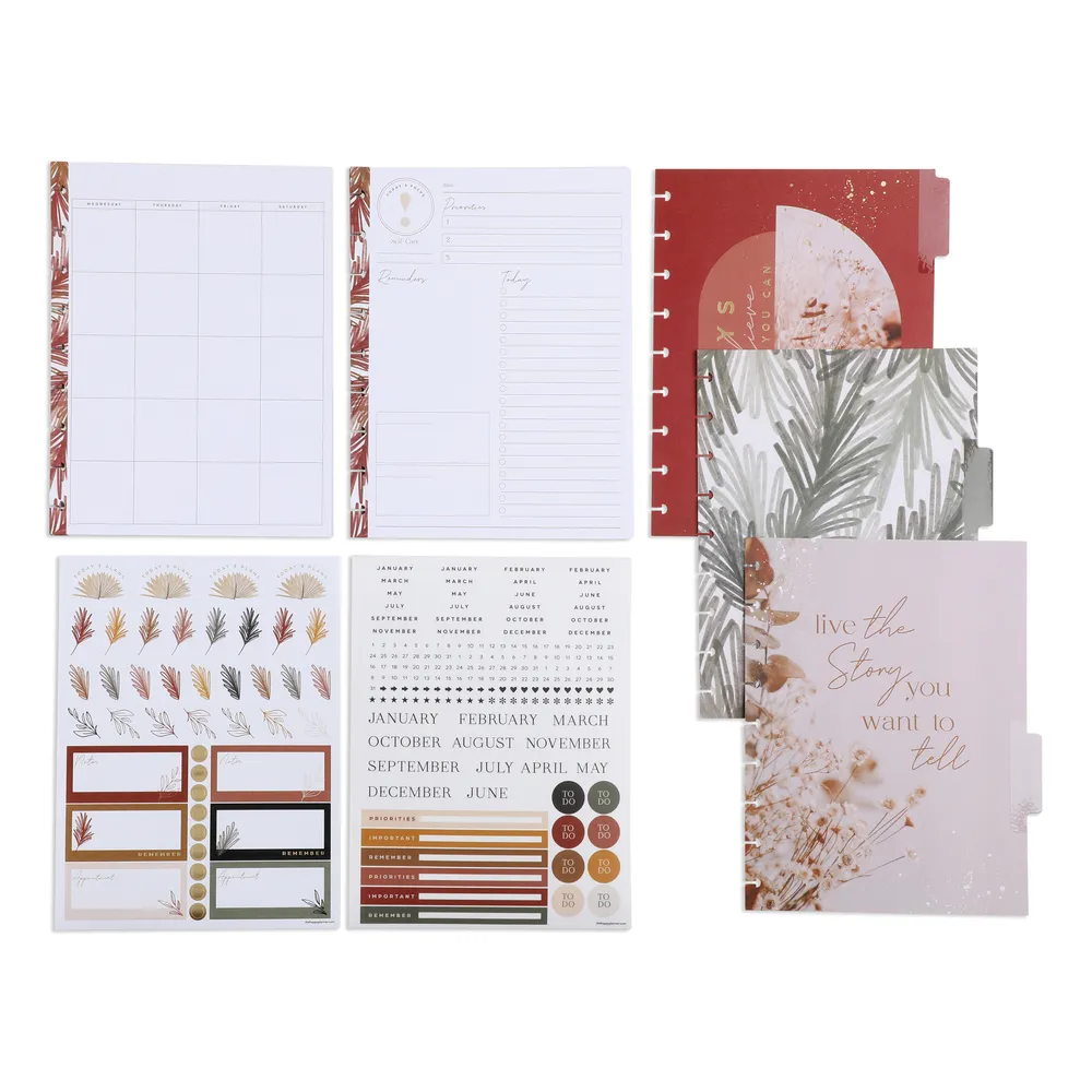 Happy Planner Dried Florals recharge agenda Classic 3 mois