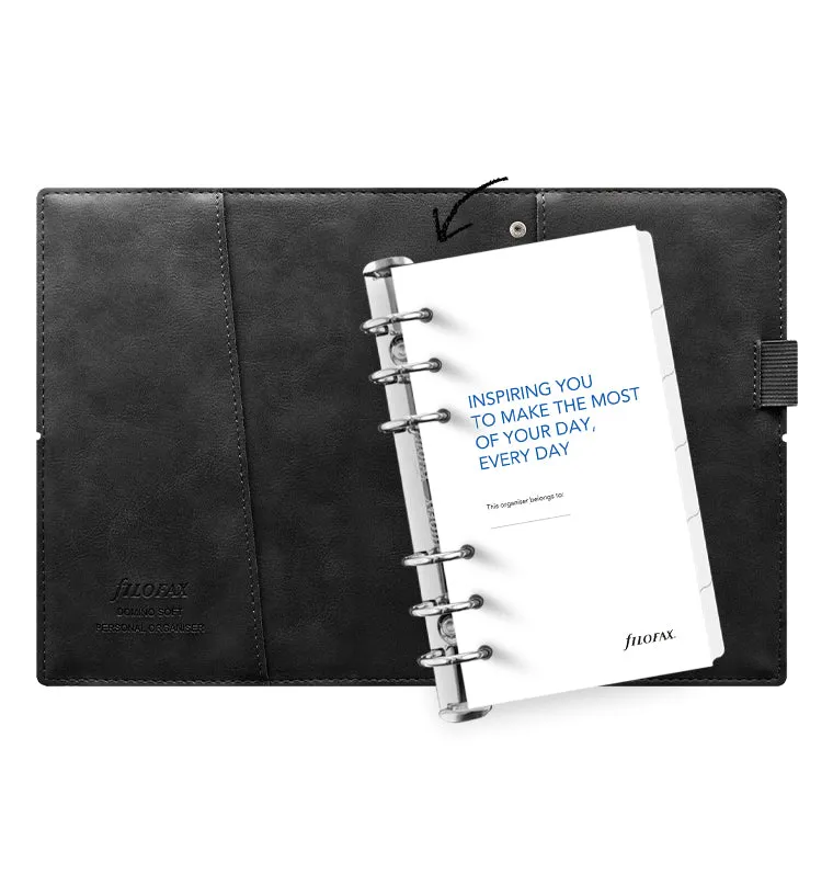 Filofax Domino Soft Personal organiseur noir à anneaux