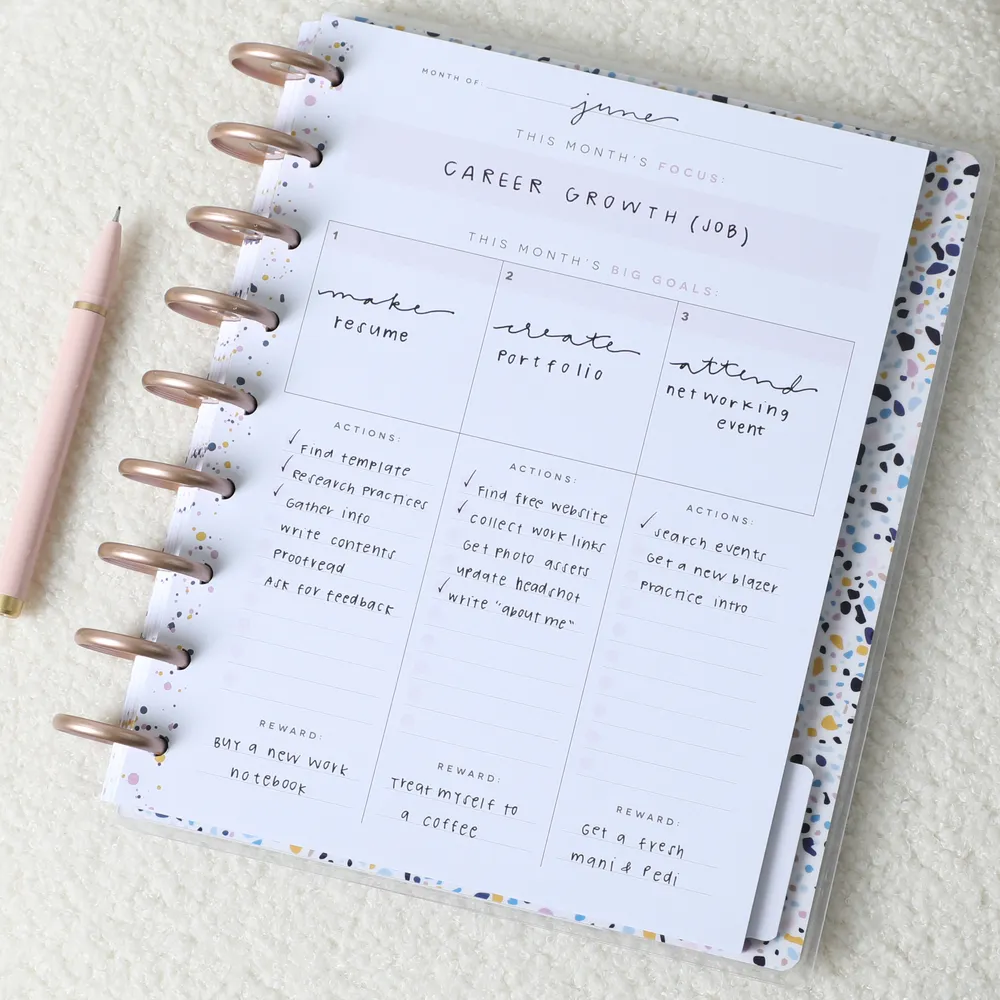 Happy Planner Goal Plan Repeat journal objectifs classic