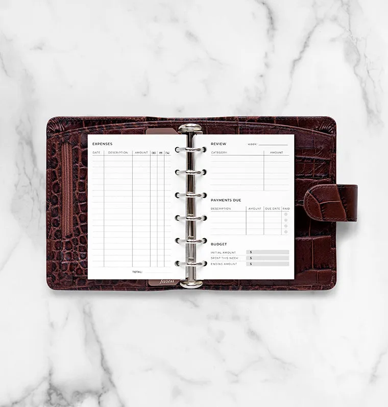 Filofax Expense Tracker recharge Pocket suivi budget