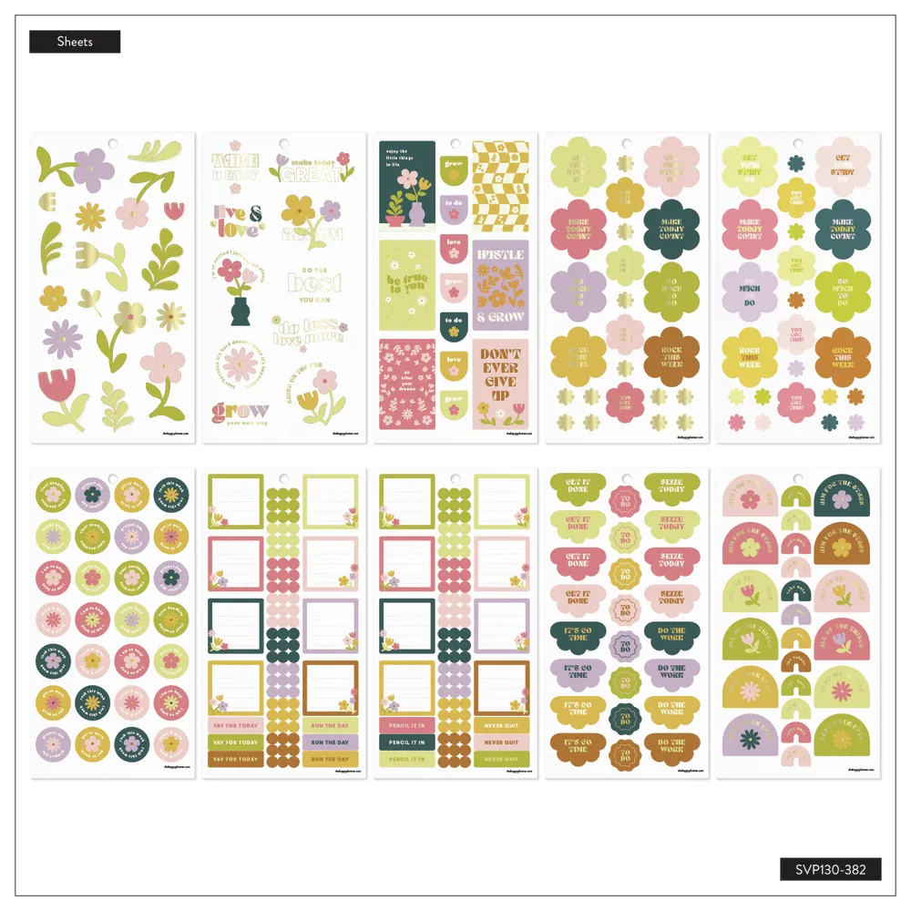 Happy Planner Sunny Picnic Student autocollants 770 pcs floral
