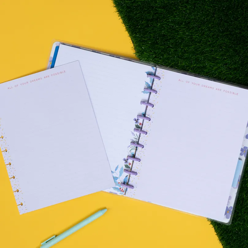 Happy Planner Blooming Pride recharge papier pointillé ligné 40 feuilles