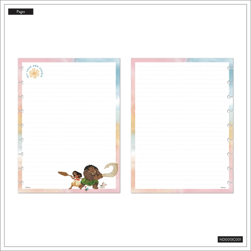 Happy Planner Disney Moana carnet pointillé ligné Classic 60 feuilles
