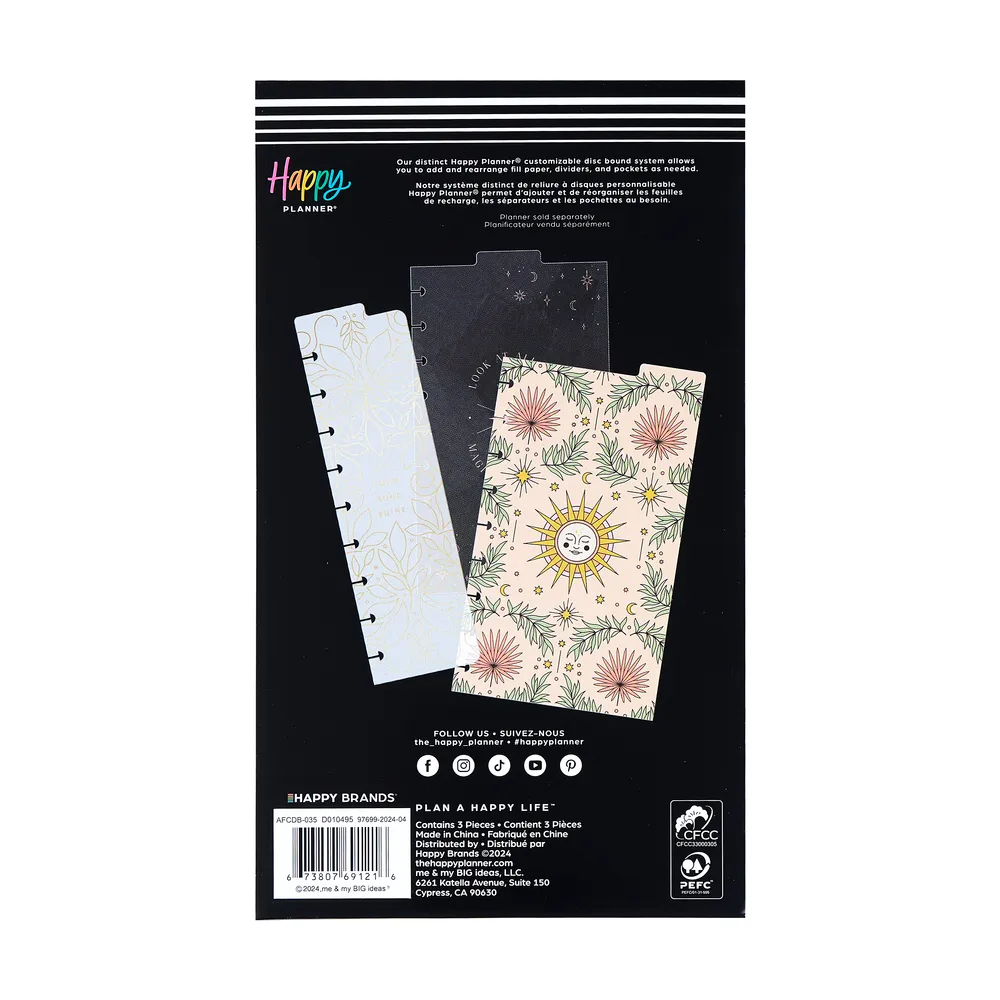 Happy Planner Mystic Garden marque-pages dashboard Classic lot 3