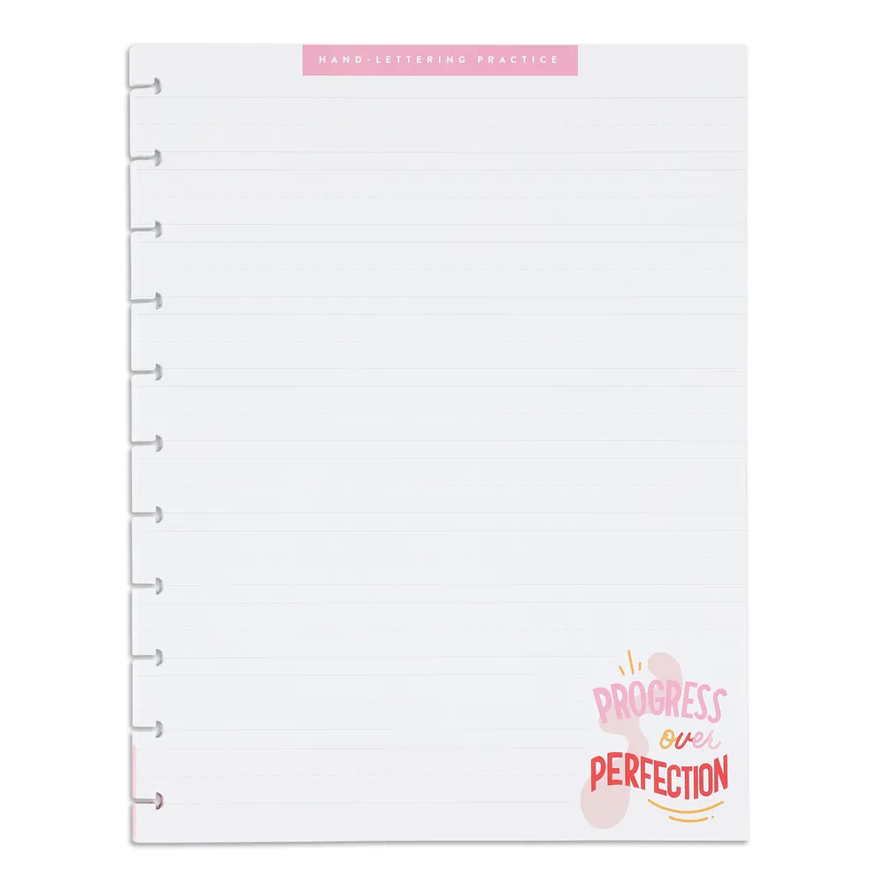 Happy Planner Threeologie Think Pink recharge papier lettering Big 40 feuilles