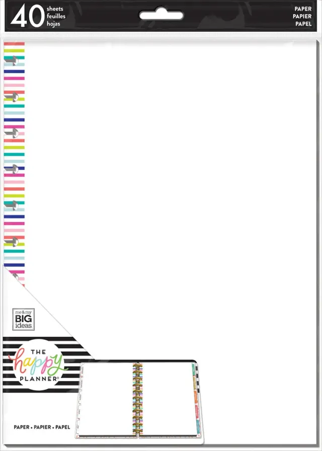 Happy Planner Big papier notes vierge 40 feuilles blanc