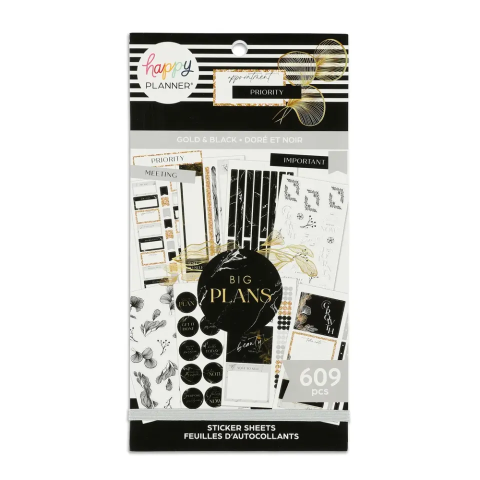 Happy Planner Gold & Black stickers value pack 690