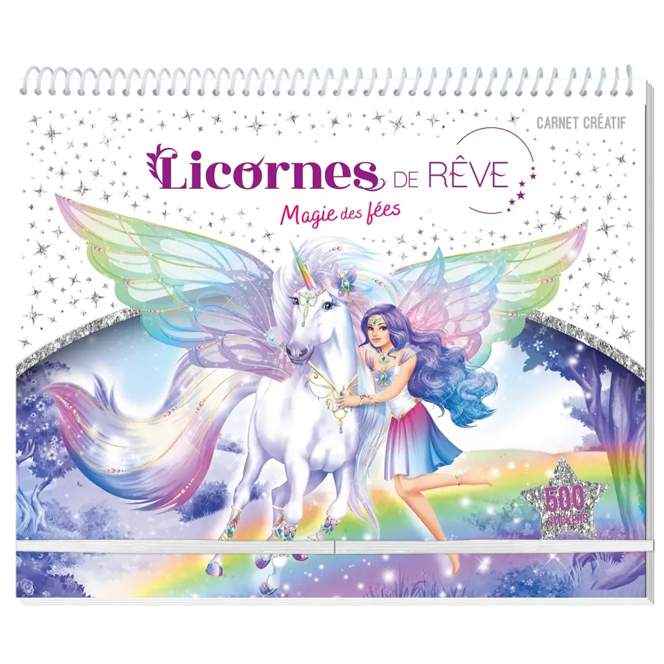 Licornes de rêve carnet créatif Magie des fées stickers