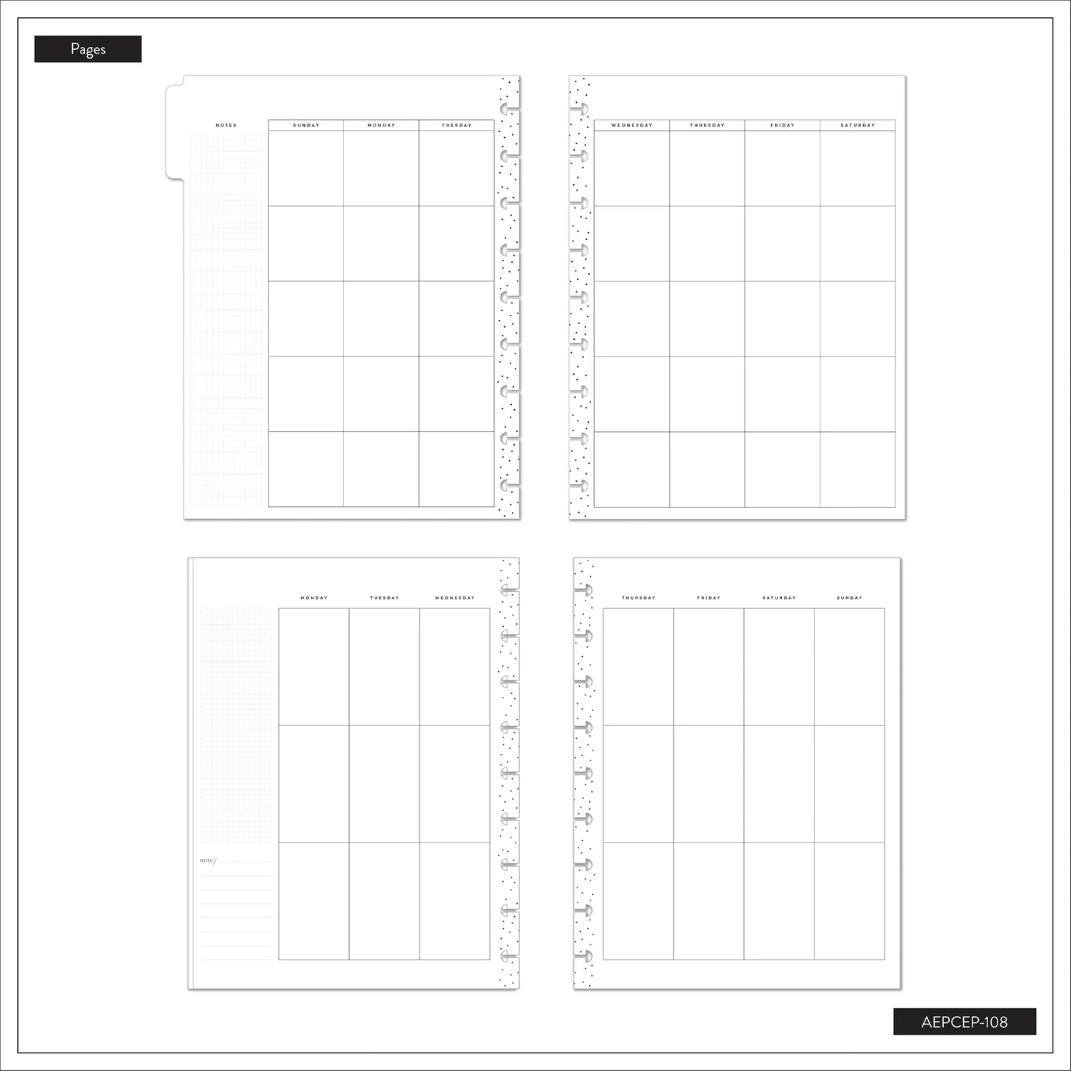 Happy Planner Modern Nature extension verticale Classic non datée