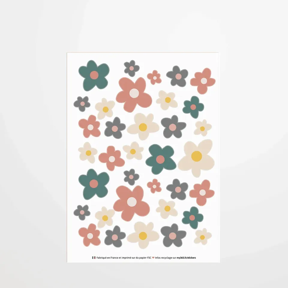 My365 stickers fleurs planche déco florale