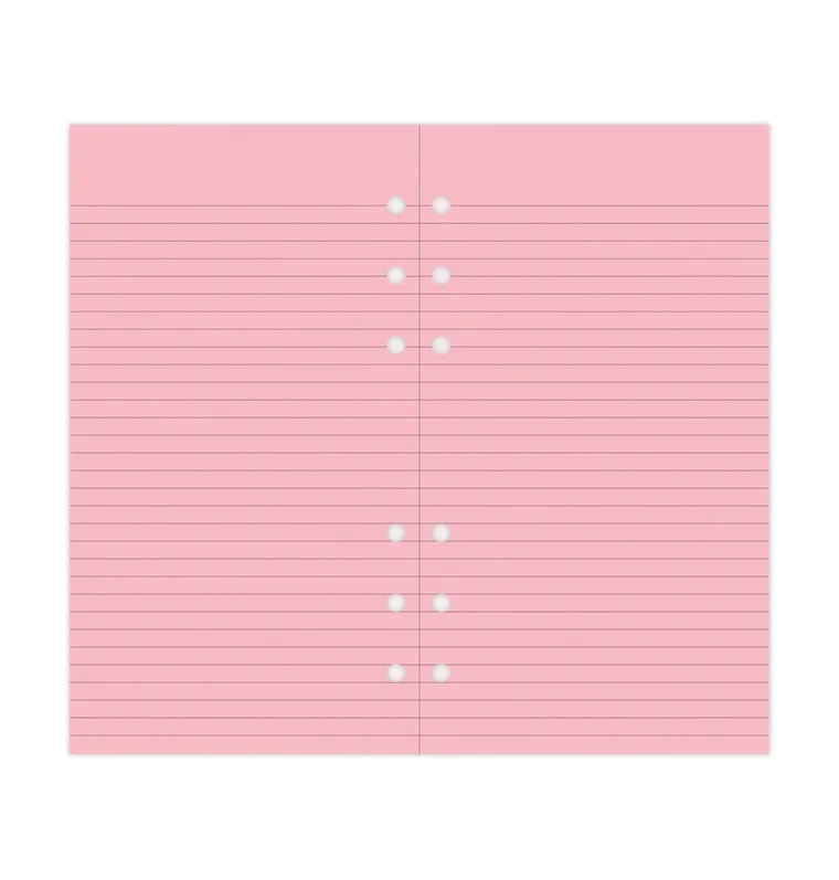 Filofax Classic Personal recharge lignée rose 30 feuilles