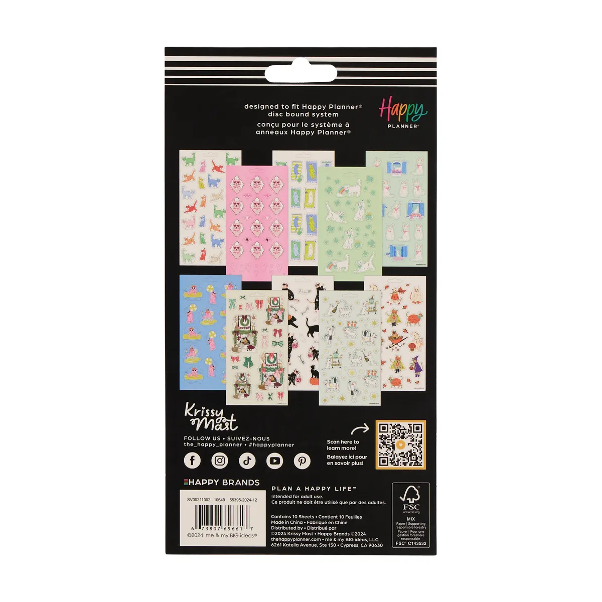 Happy Planner Purrfect Cats stickers chats 10 planches