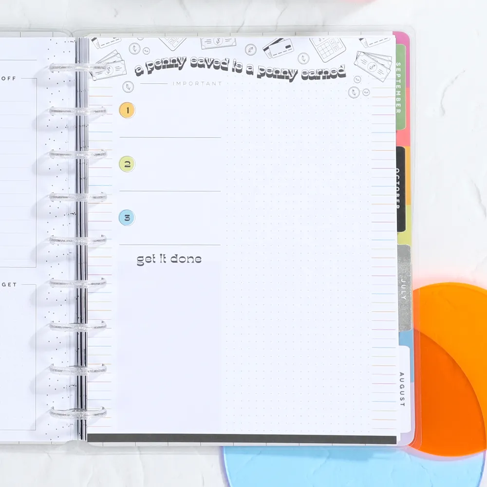 Happy Planner Bright Budget bloc notes Classic 100 feuilles budget