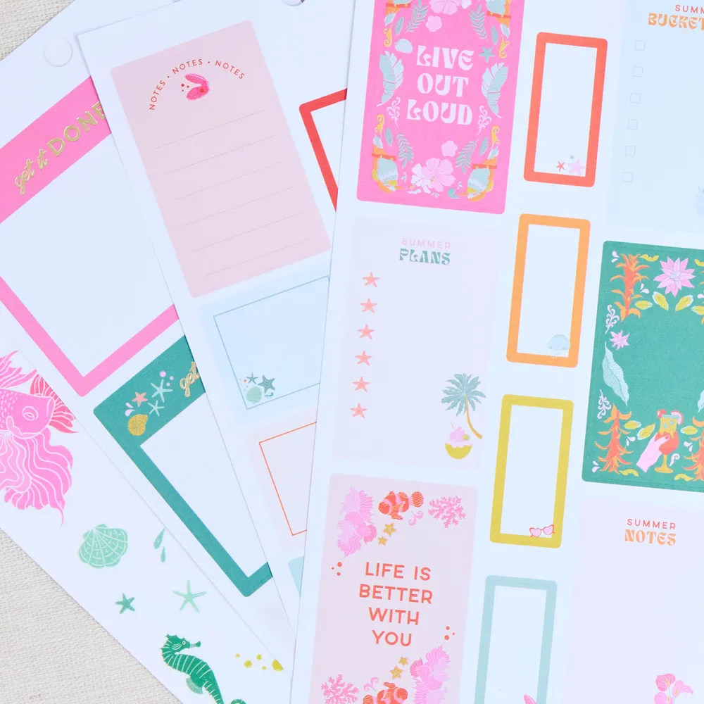 Happy Planner Tropical Florals carnet stickers 30 feuilles tropical