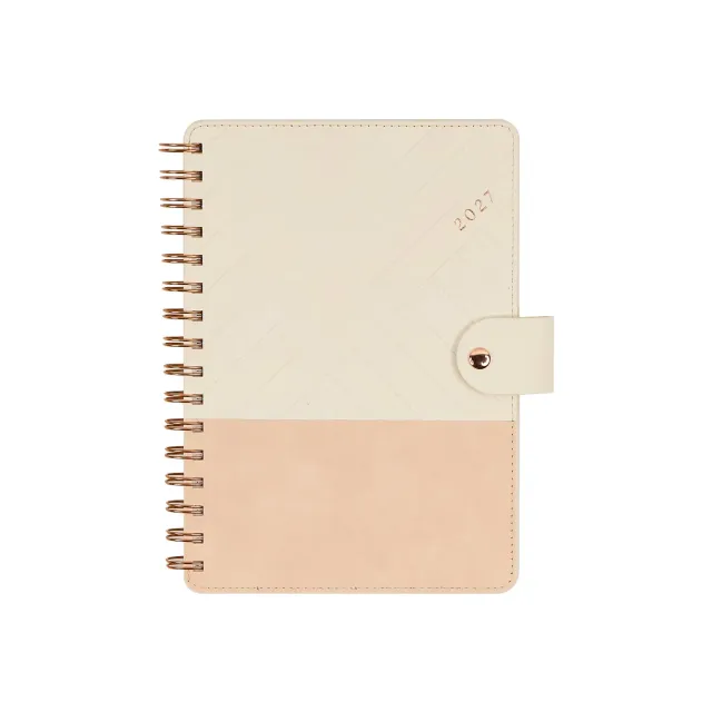 Citrine Ivory Diagonals agenda 2027 A5 spirale pro 12 mois