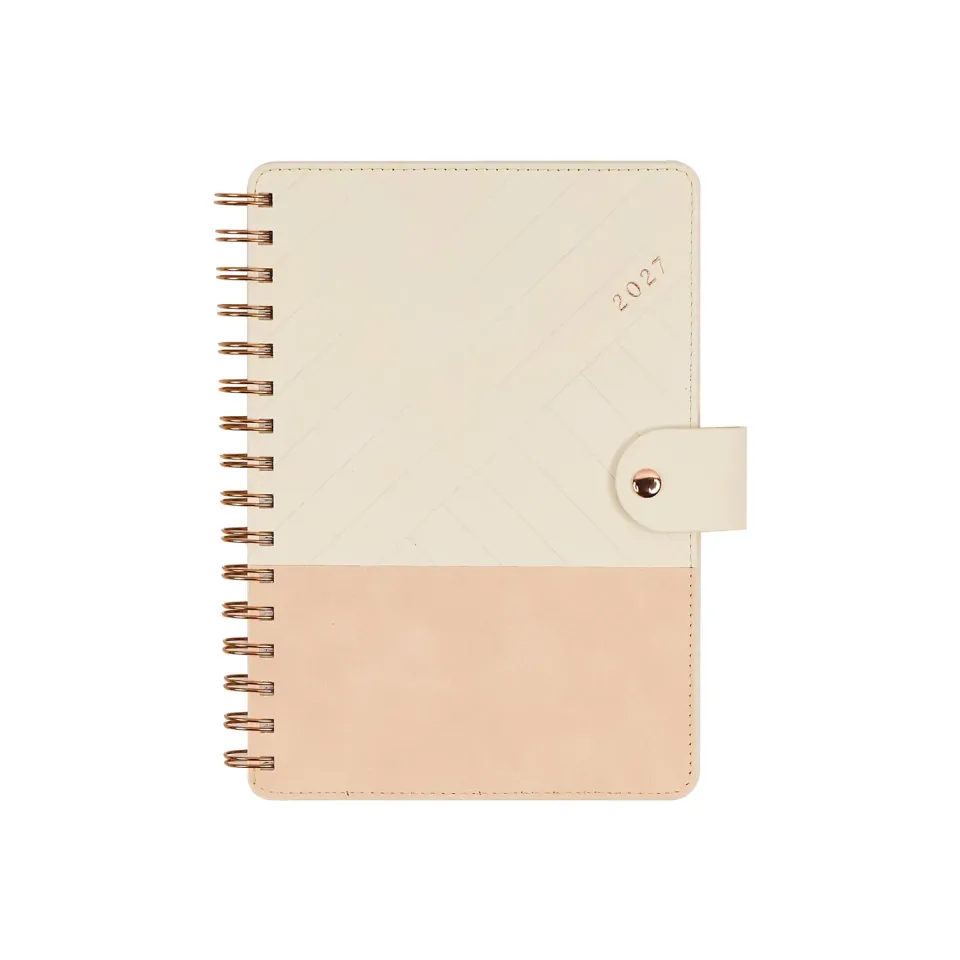 Citrine Ivory Diagonals agenda 2027 A5 spirale pro 12 mois