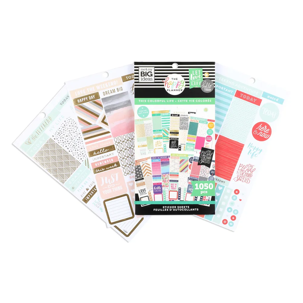 Happy Planner Value Pack stickers agenda 1050 doré classic