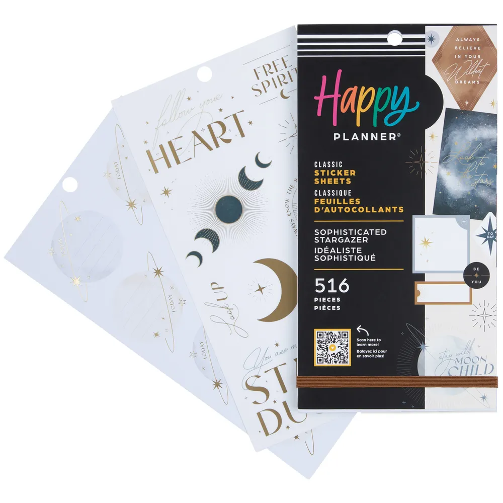 Happy Planner Sophisticated Stargazer stickers décoratifs 516