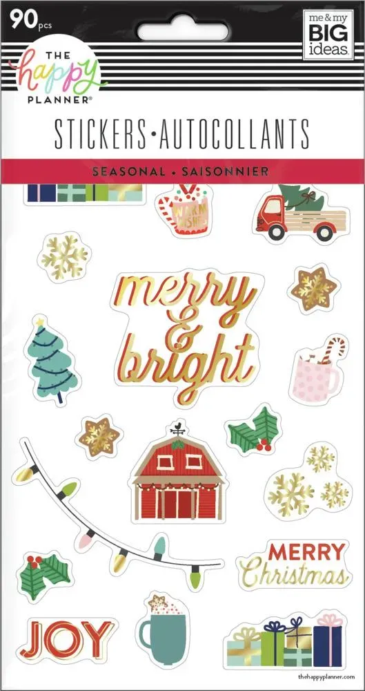 Me & my big ideas Happy Planner Christmas stickers Noël 5 feuilles
