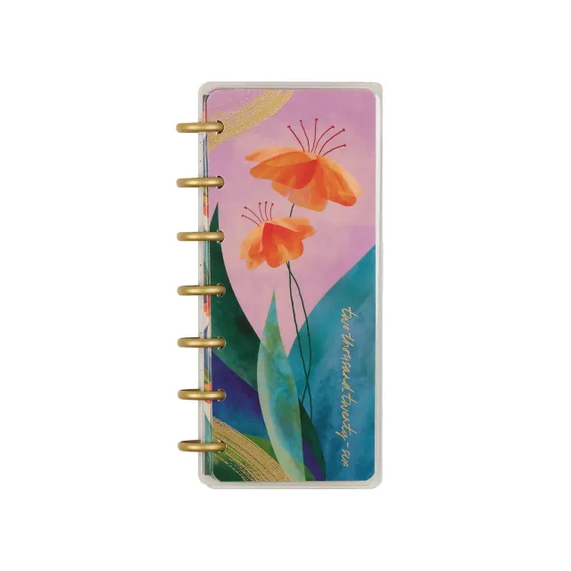 Happy Planner Floral Energy agenda 2026 Skinny Mini horizontal