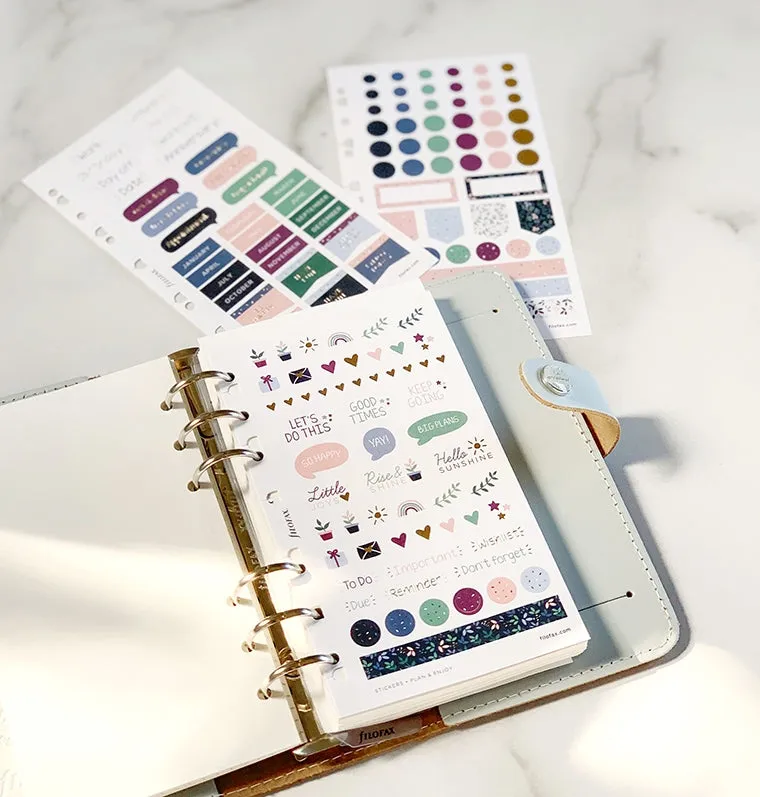 Filofax Garden stickers planning 6 feuilles rosé