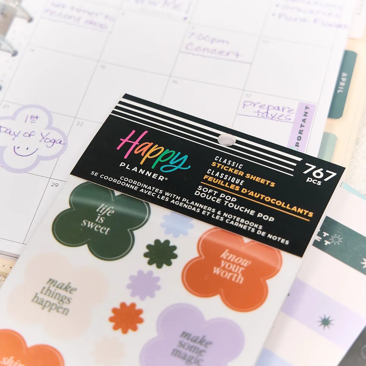 Happy Planner Soft Pop stickers Classic 30 planches 767