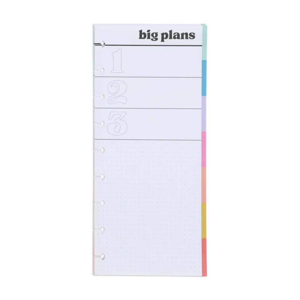 Happy Planner Happy Brights papier recharge dashboard classic 60 feuilles