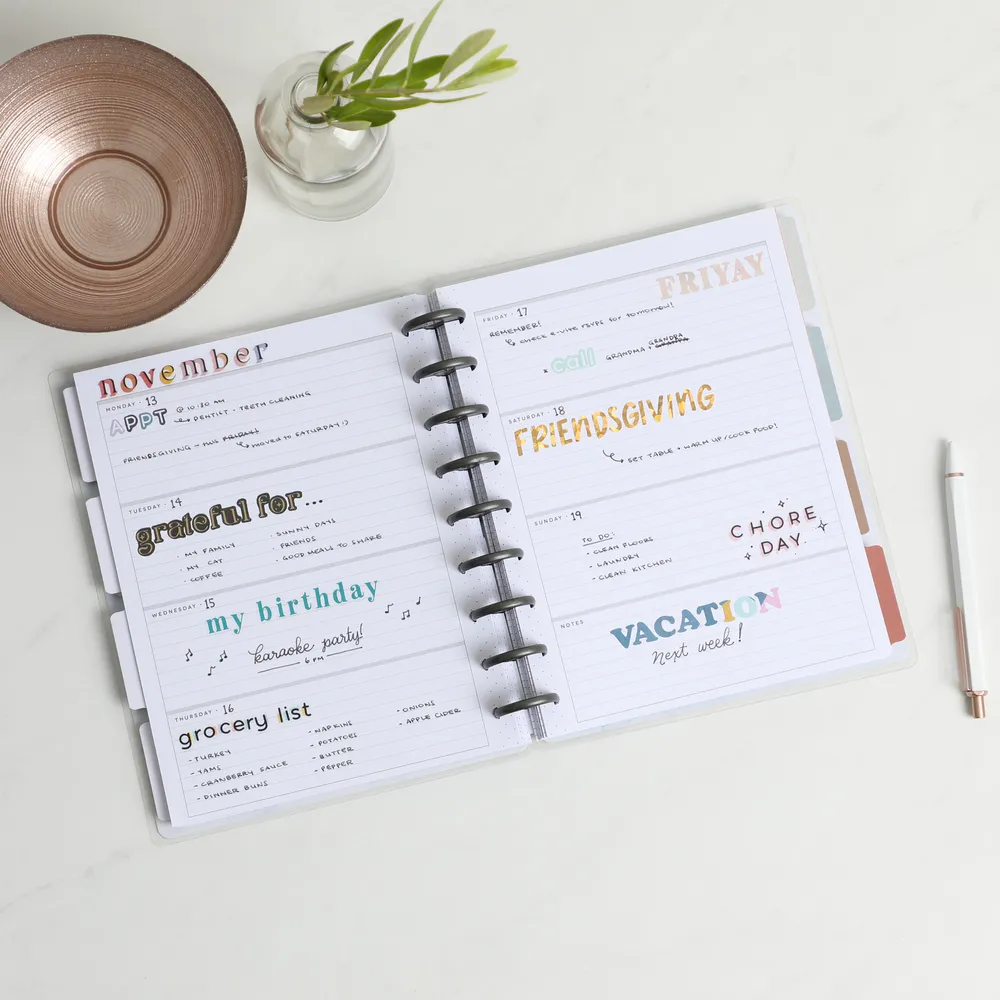 Happy Planner Watercolor agenda non daté classique horizontale