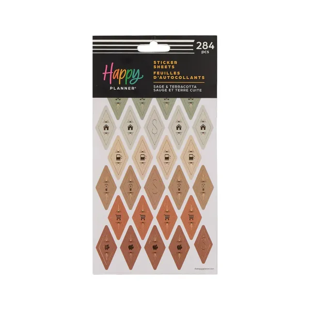 Happy Planner Sage & Terracotta stickers budget x10