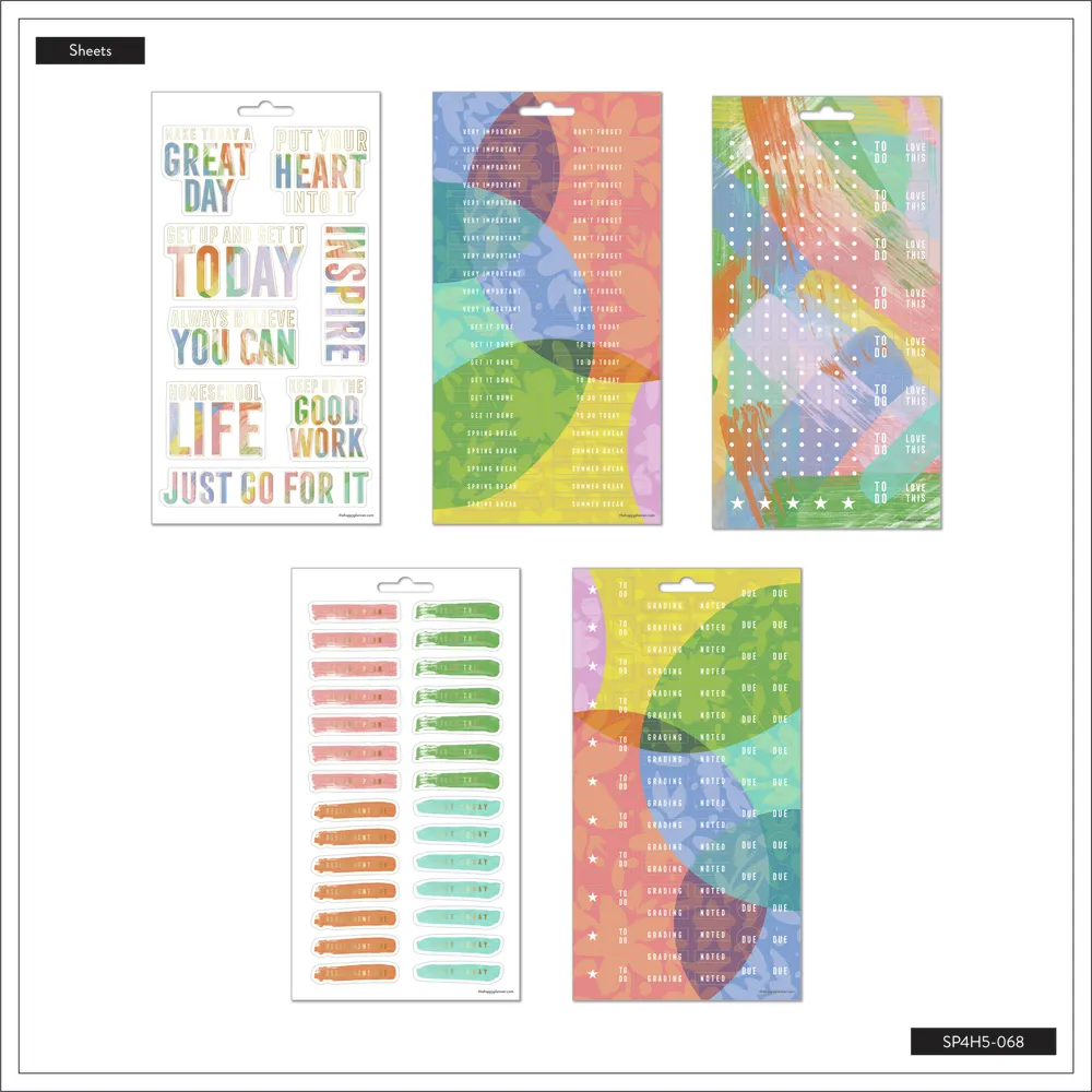 Happy Planner Happy Teacher autocollants 5 feuilles 225 pièces