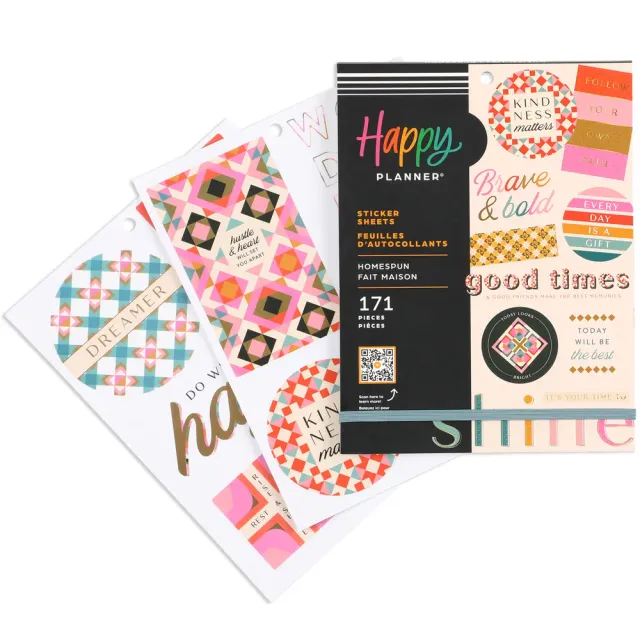 Happy Planner Homespun Large autocollants 15 pages cosy