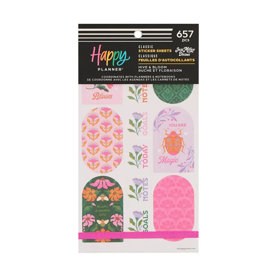 Happy Planner Hive Bloom stickers 30 planches floral