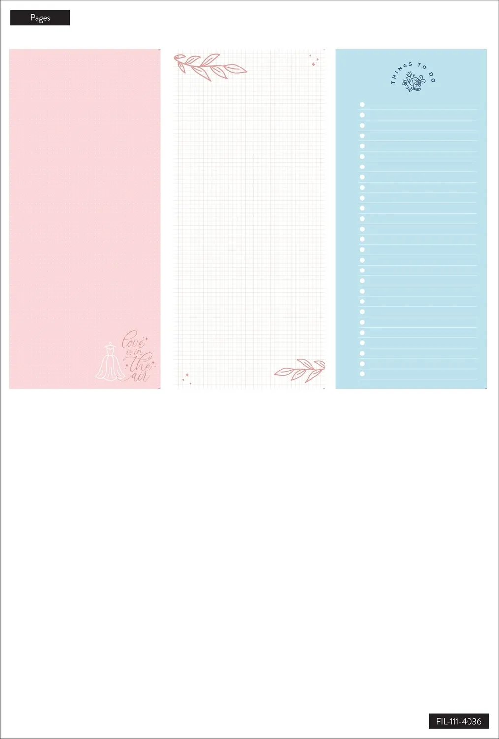 Happy Planner Wedding recharge classic 3 styles 60 feuilles