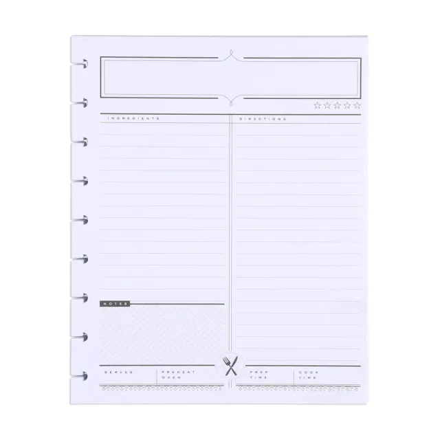 Happy Planner Classic Recipe recharge agenda à anneaux 40 pages