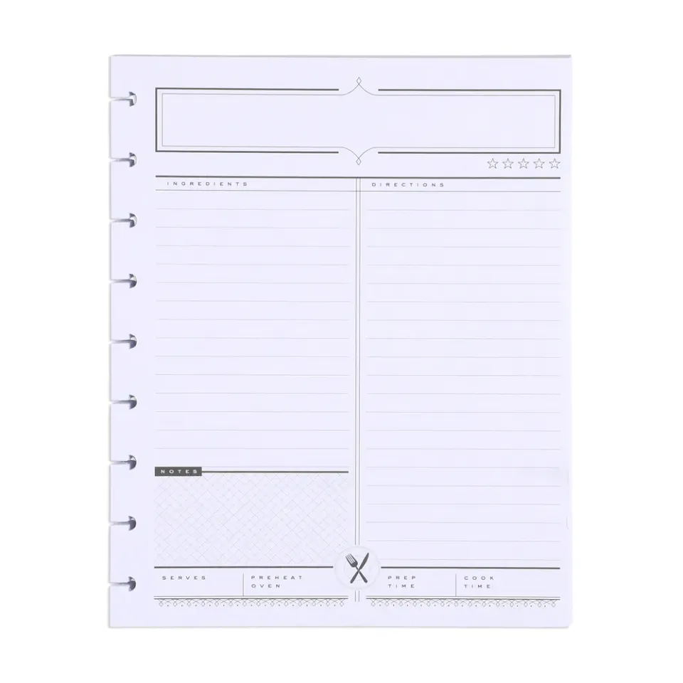 Happy Planner Classic Recipe recharge agenda à anneaux 40 pages