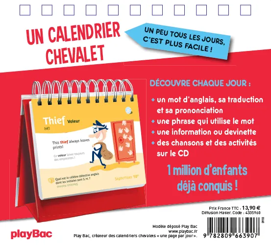 Frigobloc Incollables Un mot par jour calendrier anglais 7-9 ans