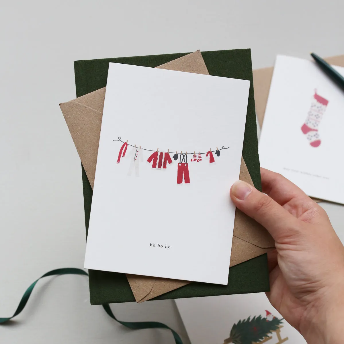Kartotek Santa Clothes carte de Noël ho ho ho enveloppe