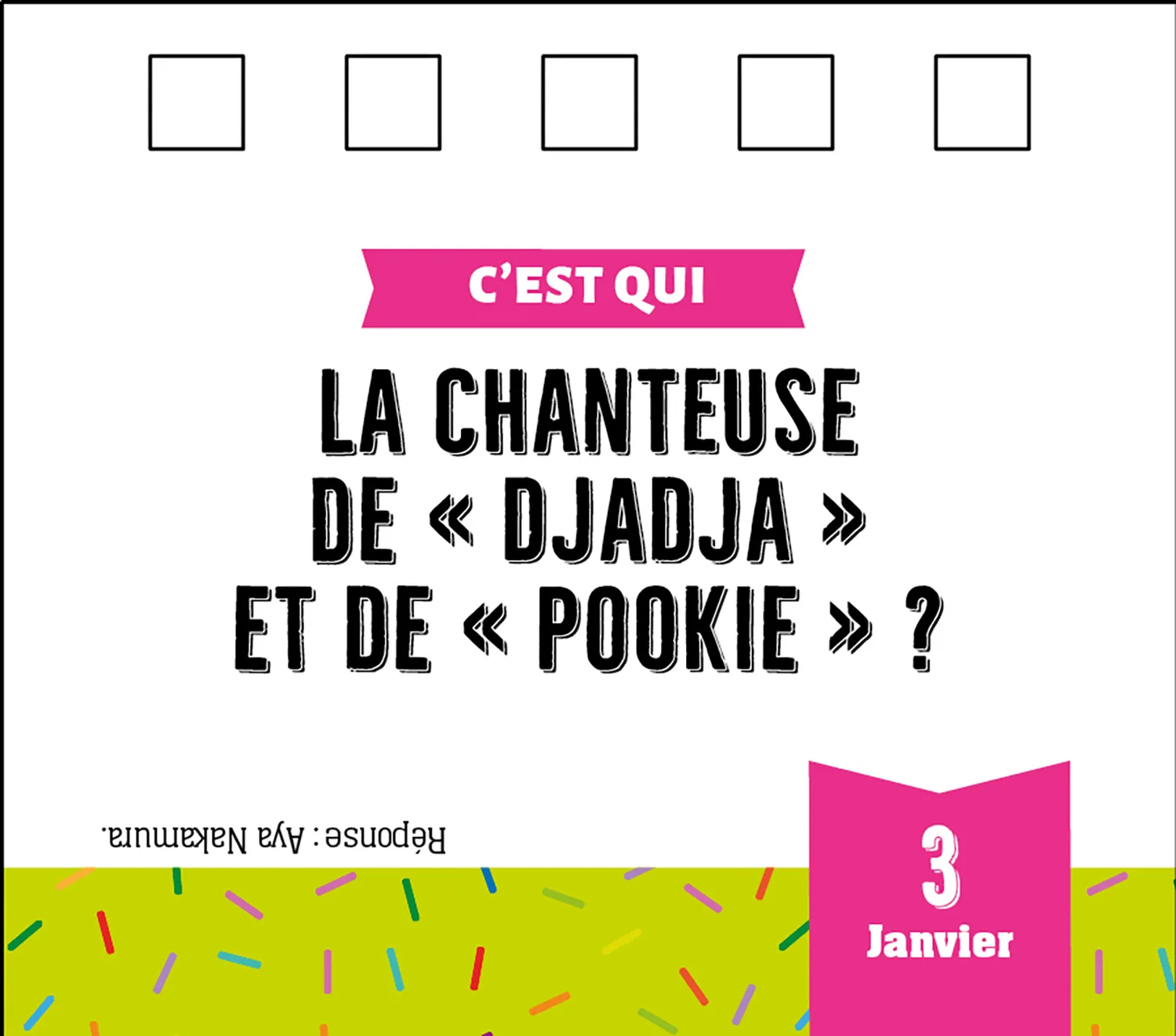 Frigobloc C'est Qui calendrier quiz chevalet 365 jours