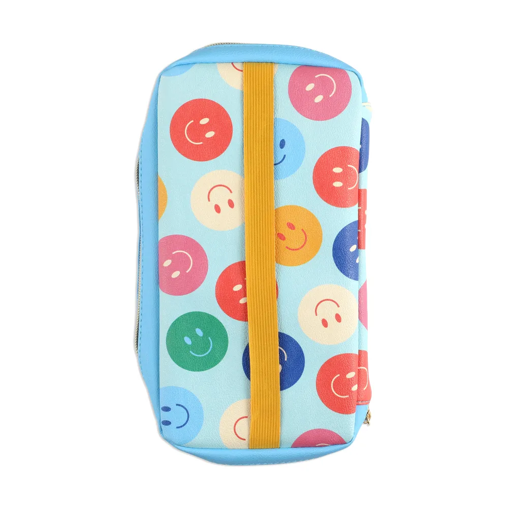 Happy Planner Super Happy pochette stickers zip smiley simili cuir