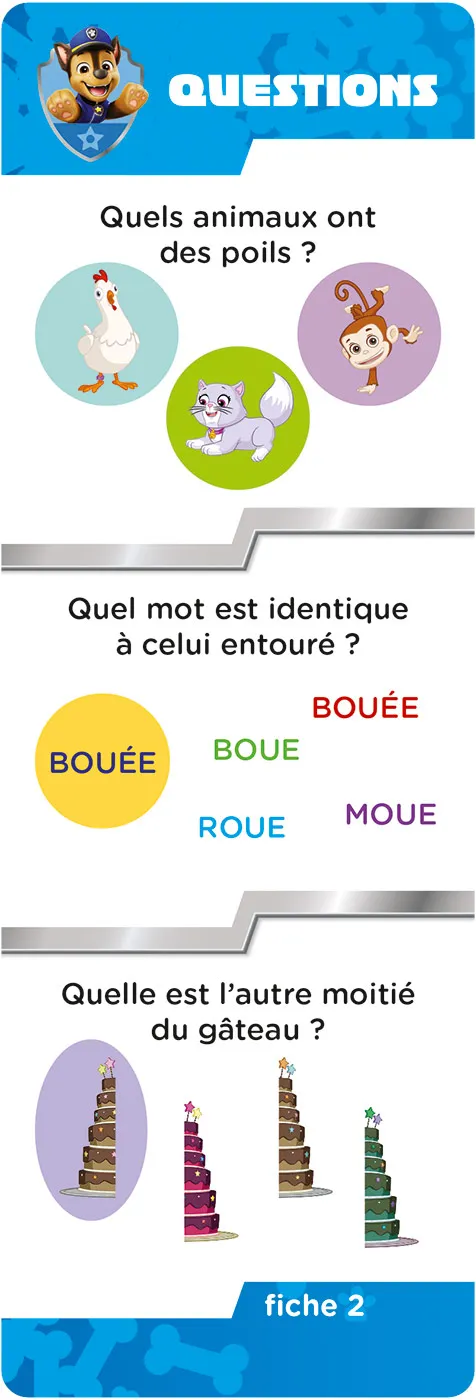 Les Incollables éventail Petite Section Pat' Patrouille