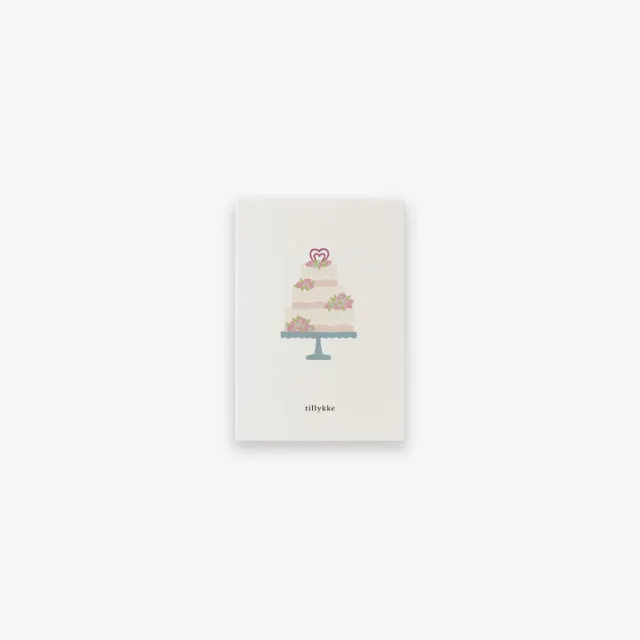 Kartotek Bryllupskage petite carte voeux tillykke