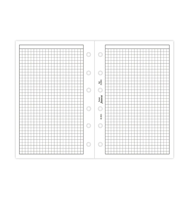 Filofax Classic recharge quadrillée Pocket 20 feuilles 3mm
