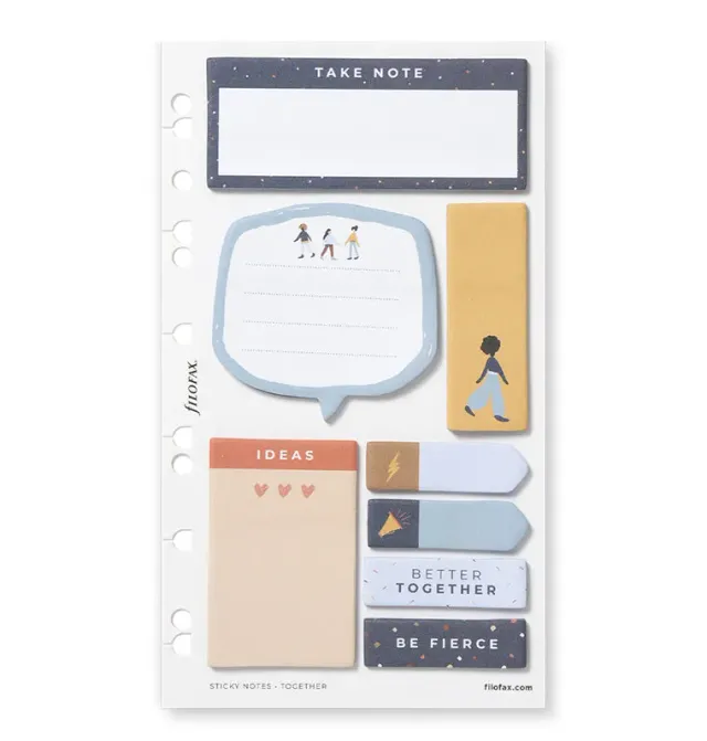 Filofax Together notes adhésives A5 set ligné uni