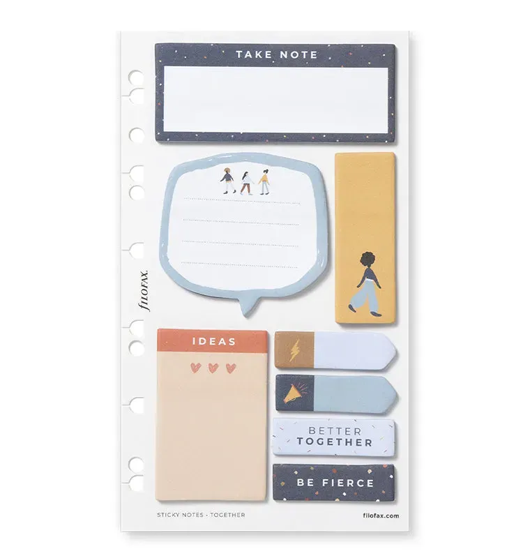 Filofax Together notes adhésives A5 set ligné uni