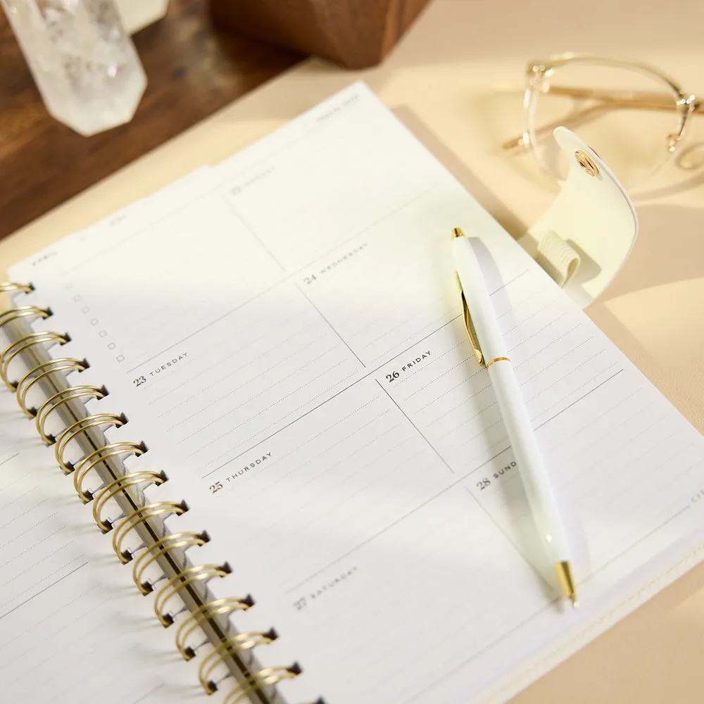 Happy Planner Citrine 2027 agenda spirale A5 ivoire lundi