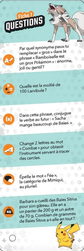 Les Incollables Pokémon CE2 quiz 250 questions révision