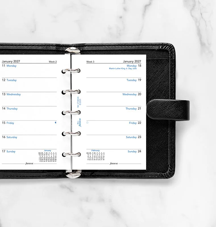 Filofax Classic recharge Mini 1 semaine par page 2027 anglais