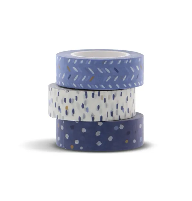 Filofax Indigo set washi tape bleu 3 rouleaux